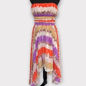Guess Isabel strapless Festive Dress Womens Size Medium Hot House Party Colorful